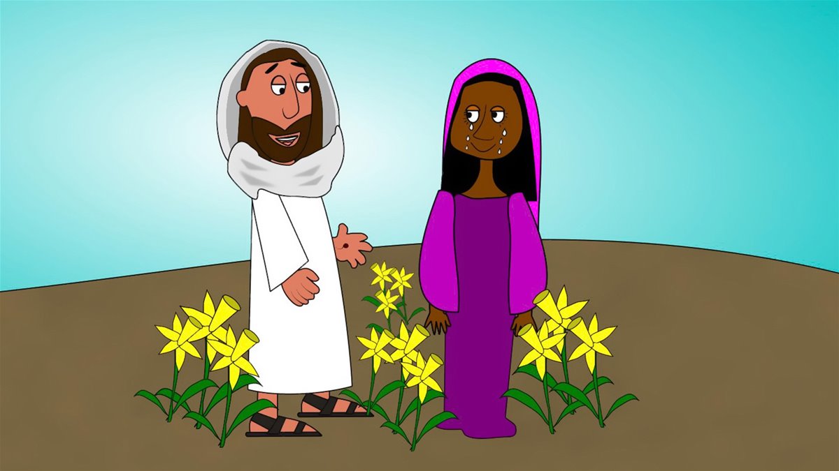 Jesus og Maria i hagen