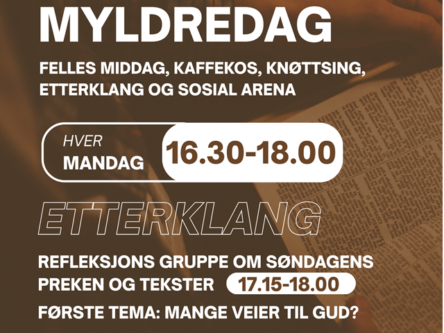 Myldredag og Etterklang – Nå utvider vi mandagene!