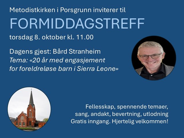 Formiddagstreff torsdag 8. oktober kl. 11.00