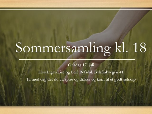 Sommersamling hos Inger-Lise og Leif Refsdal Bokfinkvegen 41