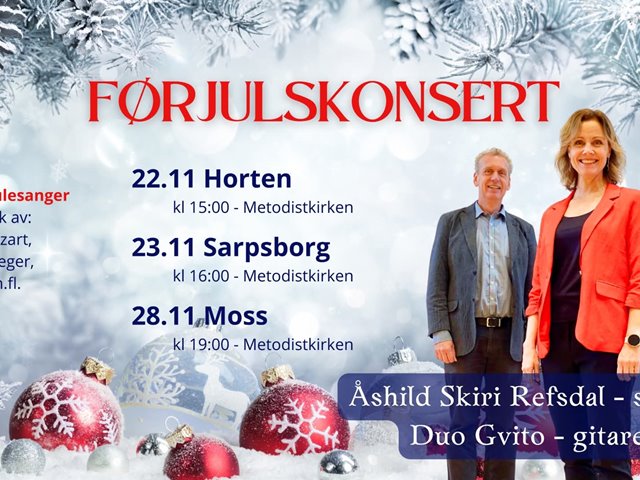 Lørdag 22. november Kl. 15.00: FØRJULSKONSERT