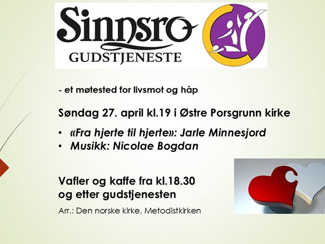 Sinnsrogudstjeneste i Østre Porsgrunn kirke