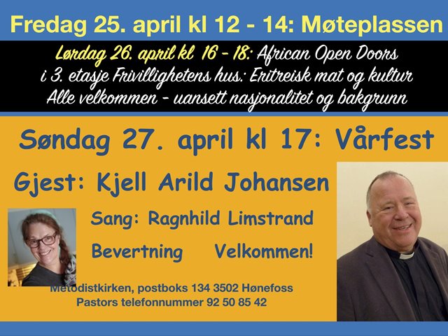 African Open Doors inviterer til internasjonal samling på Frivillighetens Hus (gml. Hønefoss skole) 3 et. med eritreisk mat og kultur, sang og dans og lovprisning.