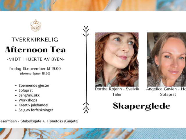 Tverrkirkelig Afternoon Tea med tema: 'Skaperglede'